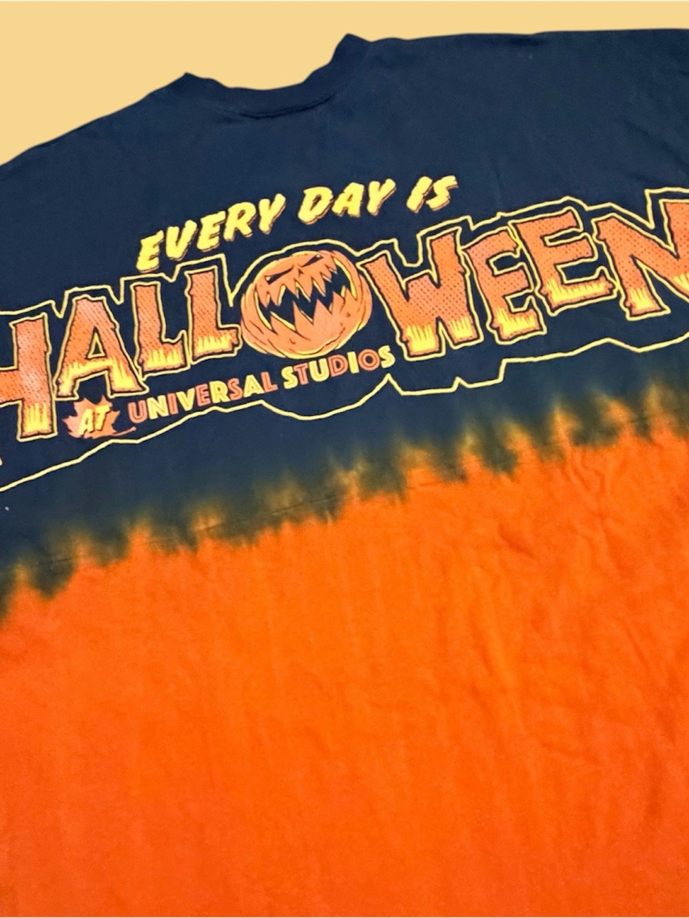 Universal Kids Halloween Graphic Pajama Top in Orange and Navy